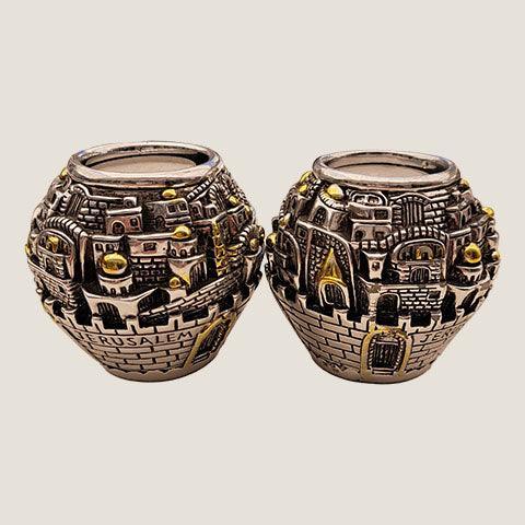 Silver Candlestick (set of 2) - Jerusalem