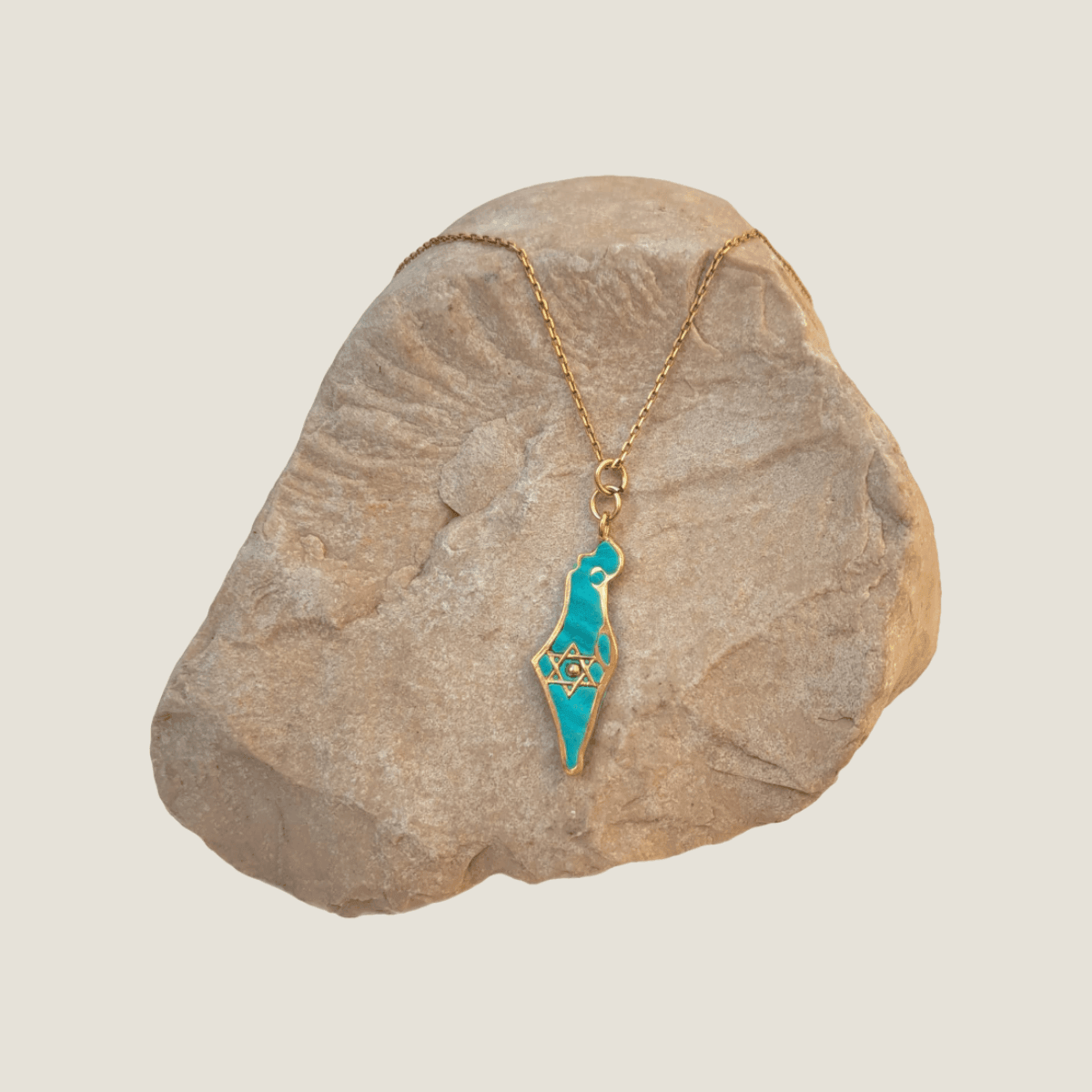 Map of Israel Necklace | 18K Gold Plate – fozmuseum