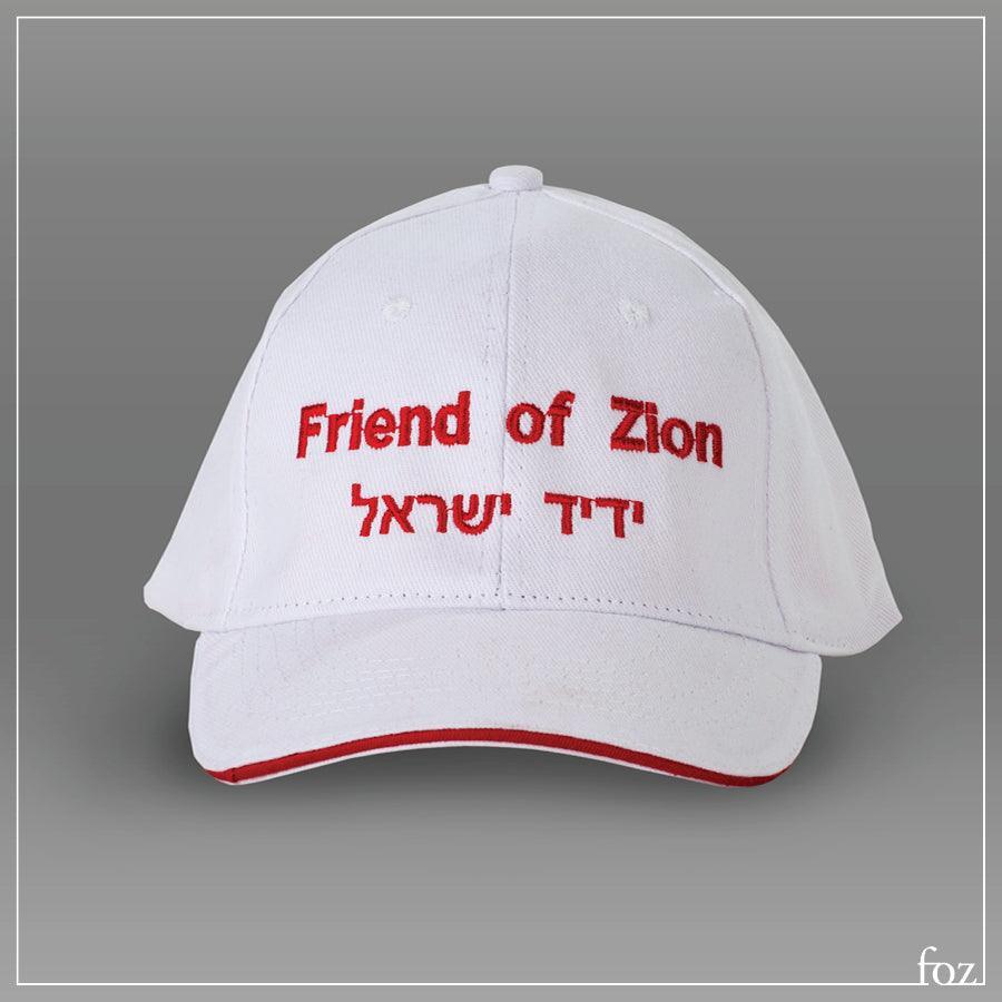 'Friends of Zion' Baseball Cap White And Red fozmuseum