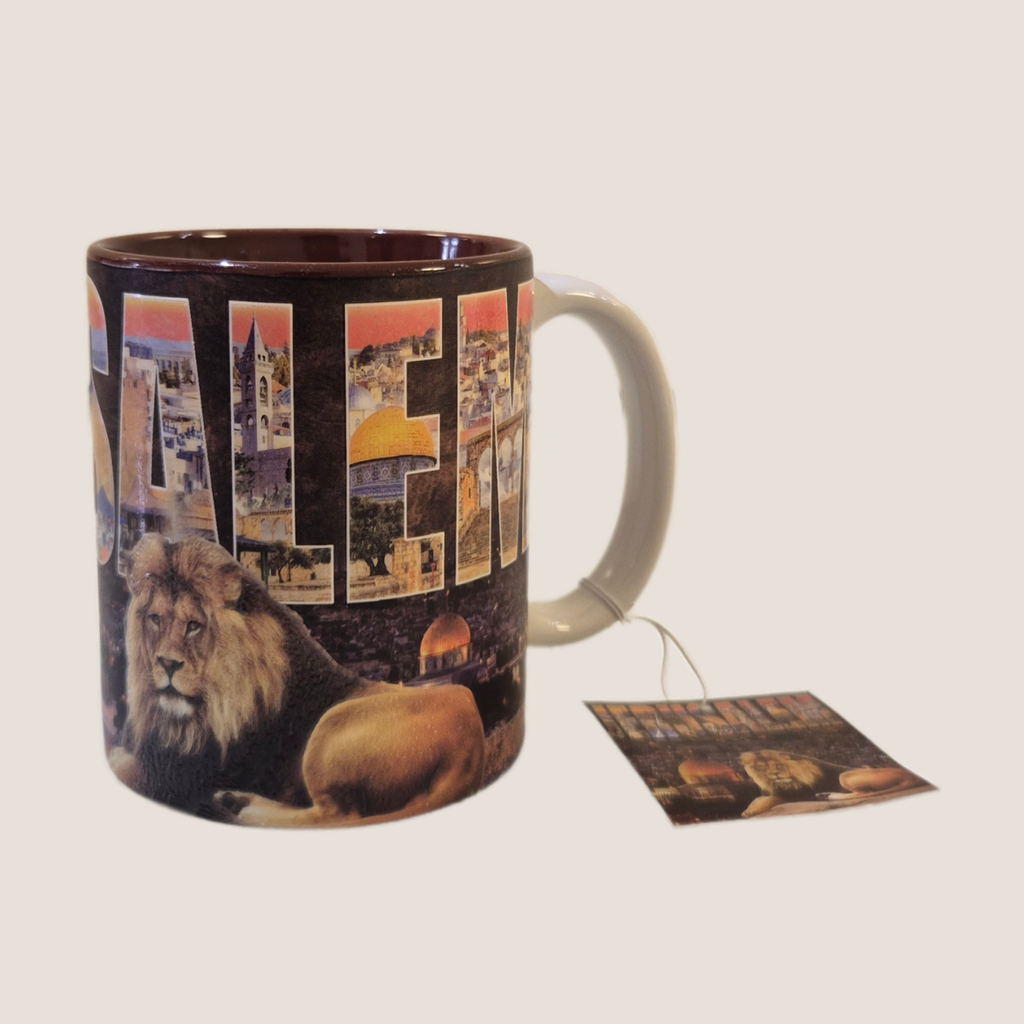 Jerusalem Lion Mug - Black