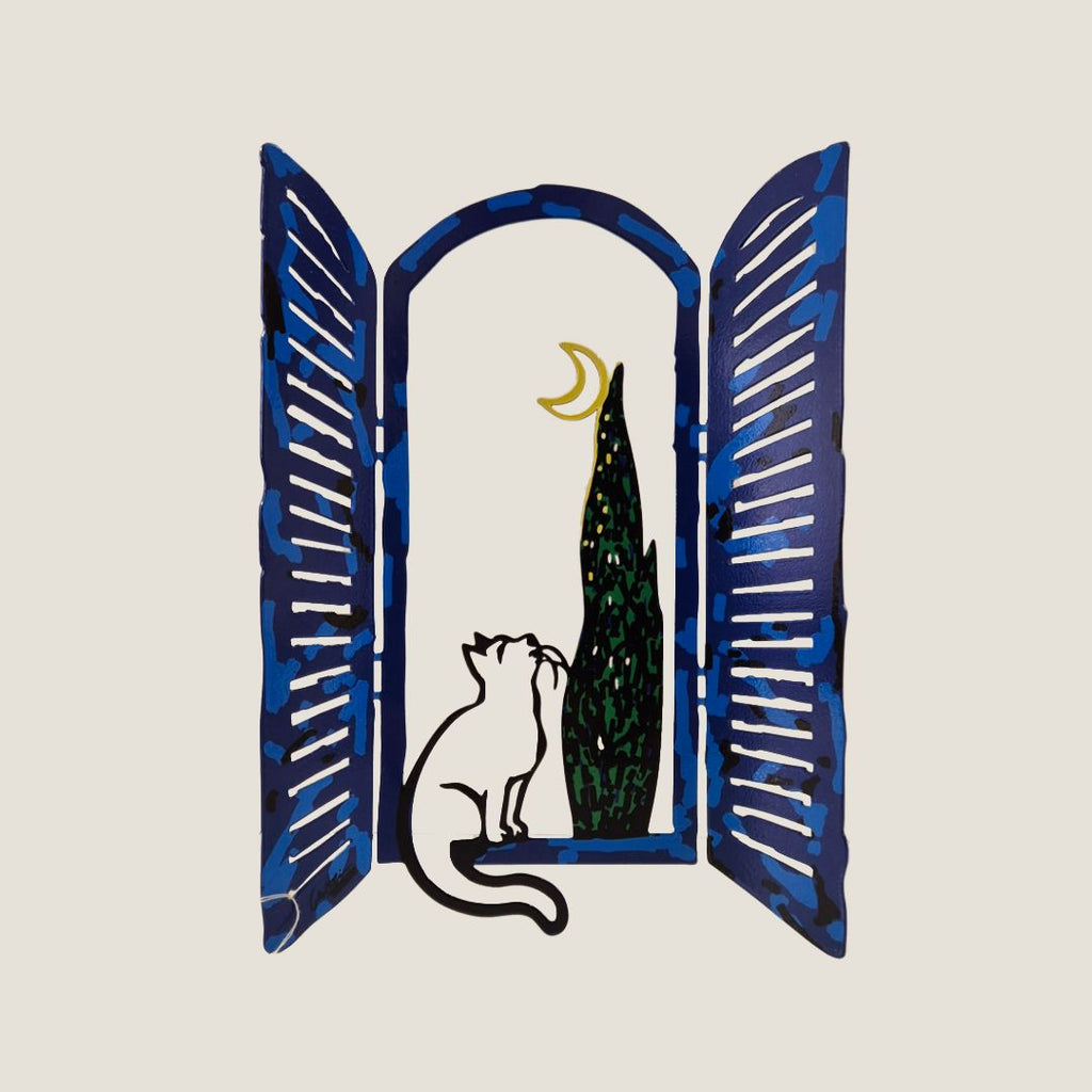 Window, the Cat & the Moon - Wall Decor | David Gerstein