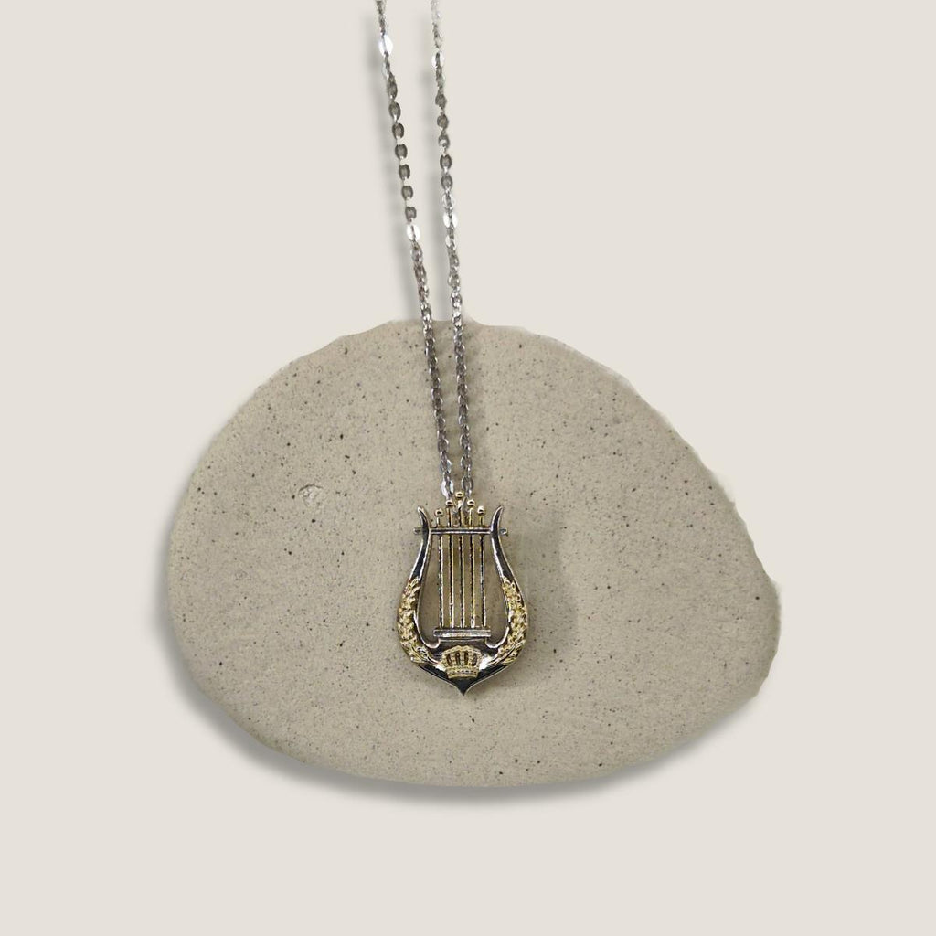 David's Harp Necklace | Silver & Gold