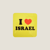 'I Love Israel' Coaster | Yellow