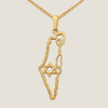 Eretz Israel map Necklace - 14 K Gold  | Rafael Jewelry