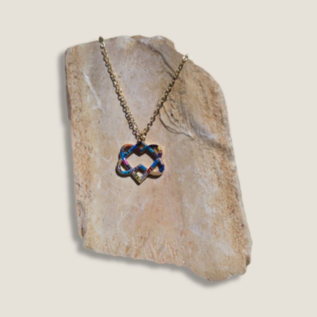 Heart Shape Star of David Necklace | By Hadarya