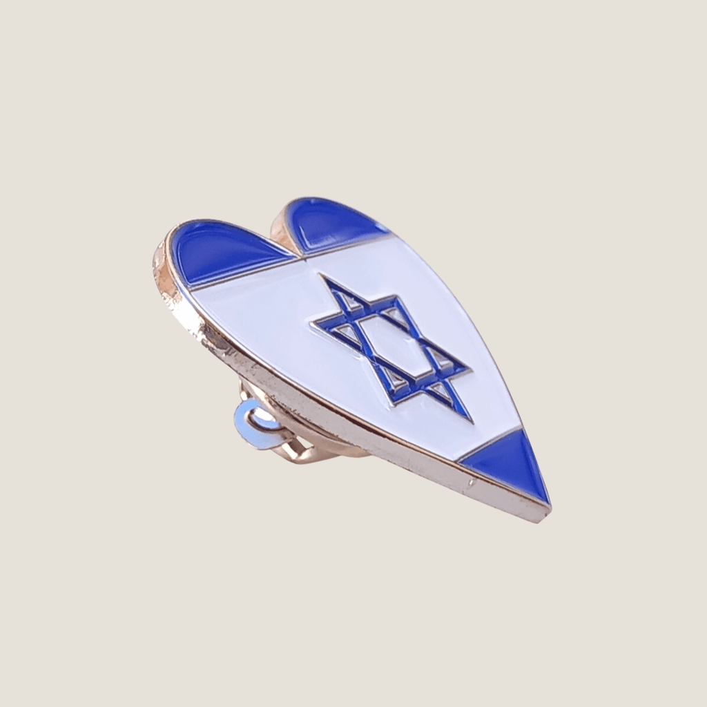 'Friends of Zion' Israel Flag Connection Pin | Heart