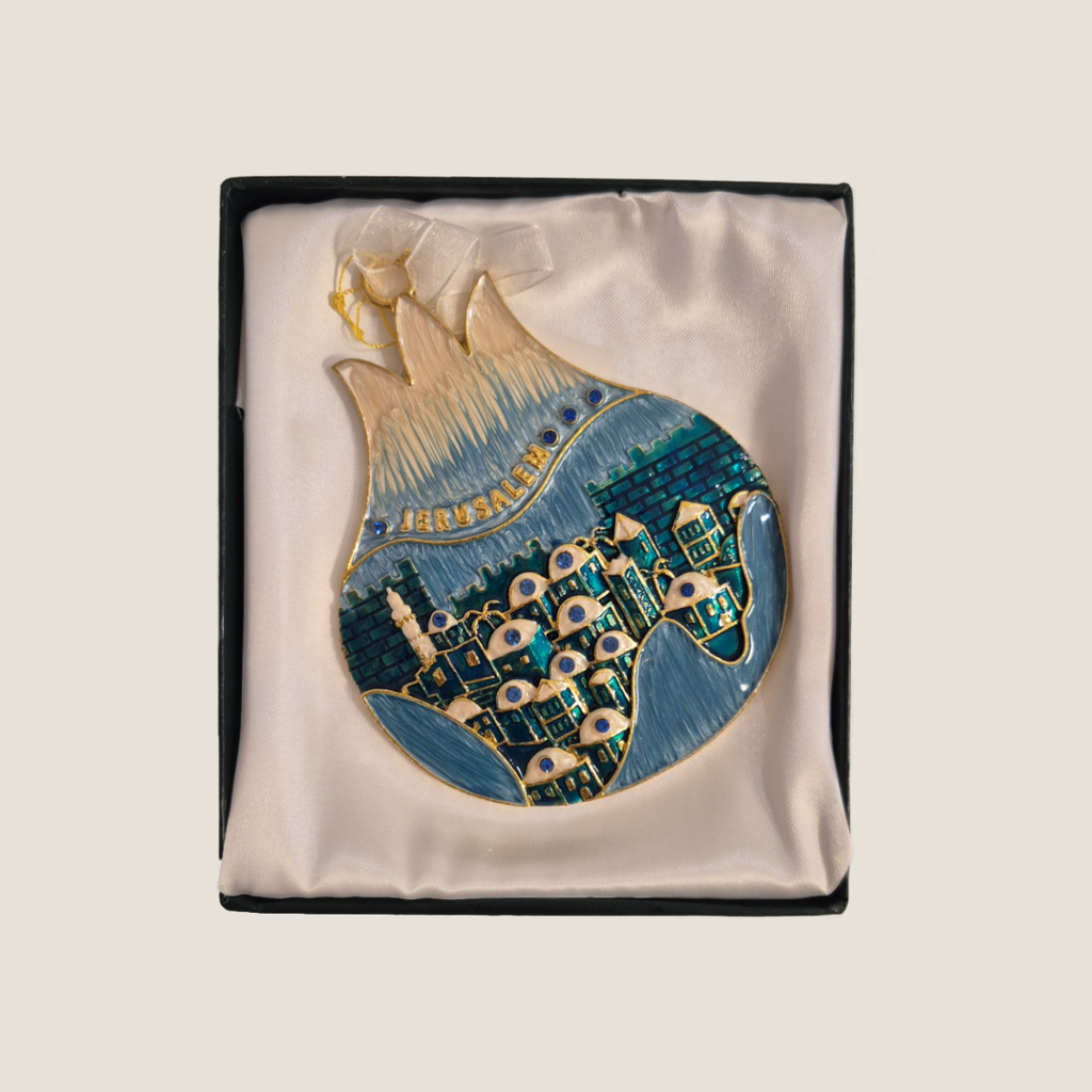 Wall-hanging pomegranate | Jerusalem Light Blue