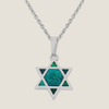Magen David Necklace - 925 Silver and Green Eilat Stone | Rafael Jewelry